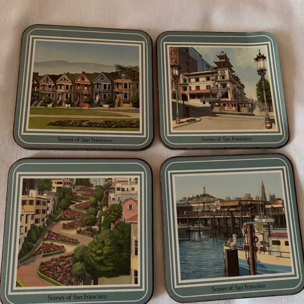 Set Of 4 Pimpernel Coasters San Francisco Scenes